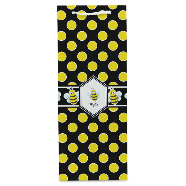Bee & Polka Dots Wine Gift Bag - Matte - Front
