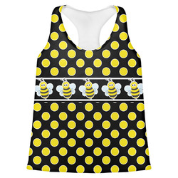 Bee & Polka Dots Womens Racerback Tank Top - Small