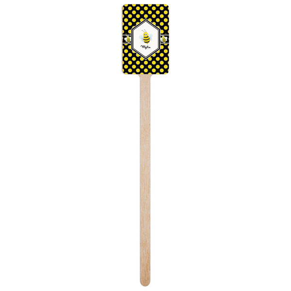 Bee & Polka Dots Wooden 6.25" Stir Stick - Rectangular - Single Stick