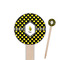 Bee & Polka Dots Wooden 6" Food Pick - Round - Closeup