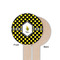 Bee & Polka Dots Wooden 6" Food Pick - Round - Single Sided - Front & Back