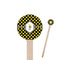 Bee & Polka Dots Wooden 6" Stir Stick - Round - Closeup