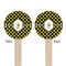 Bee & Polka Dots Wooden 6" Stir Stick - Round - Double Sided - Front & Back