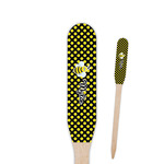Bee & Polka Dots Paddle Wooden Food Picks - Single Sided (Personalized)