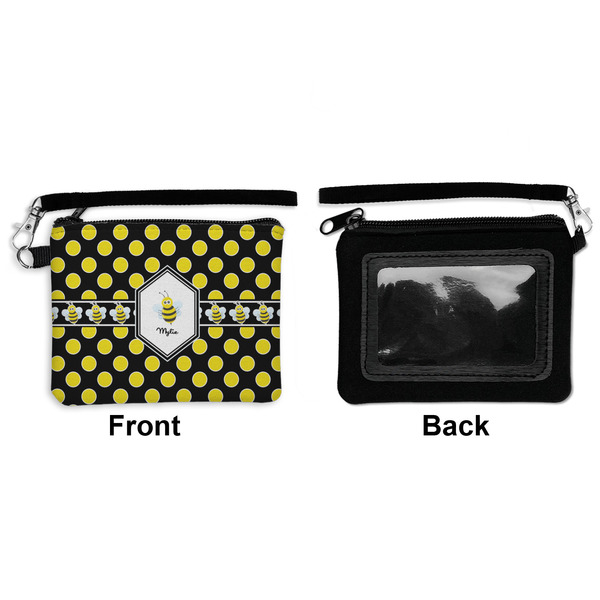 Bee & Polka Dots Wristlet ID Cases - Front & Back