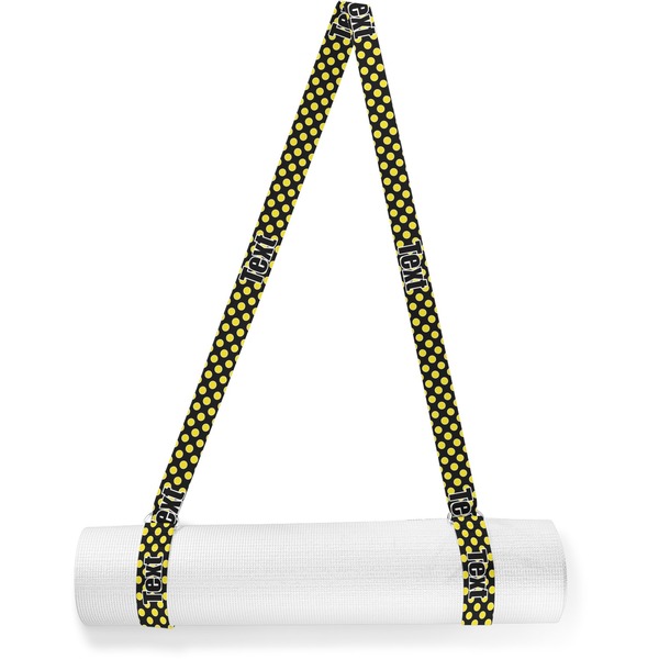Custom Bee & Polka Dots Yoga Mat Strap (Personalized)