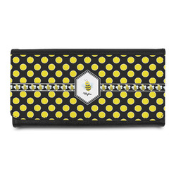 Bee & Polka Dots Leatherette Ladies Wallet (Personalized)