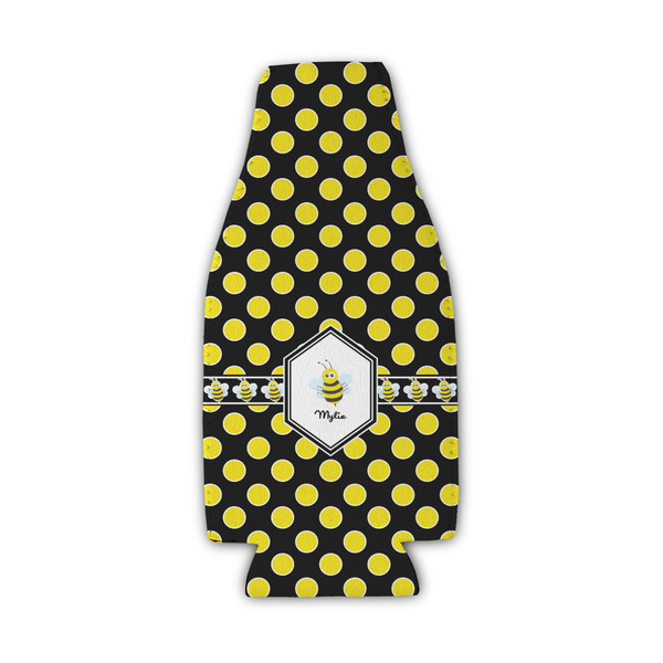 Custom Bee & Polka Dots Zipper Bottle Cooler (Personalized)