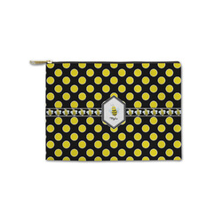 Bee & Polka Dots Zipper Pouch - Small - 8.5"x6" (Personalized)