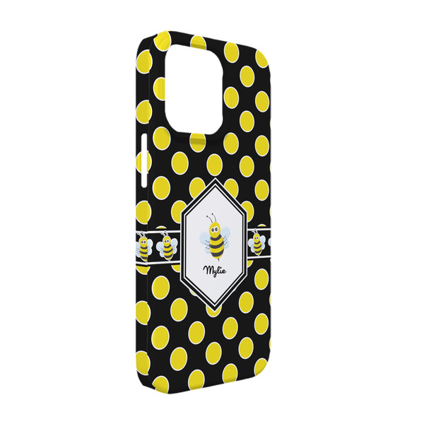Custom Bee & Polka Dots iPhone Case - Plastic - iPhone 13 (Personalized)