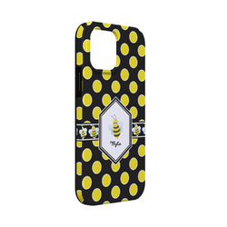 Bee & Polka Dots iPhone Case - Rubber Lined - iPhone 13 Mini (Personalized)