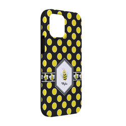 Bee & Polka Dots iPhone Case - Rubber Lined - iPhone 13 Pro (Personalized)