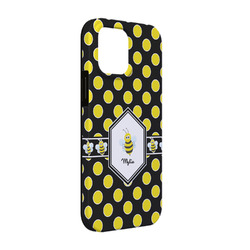 Bee & Polka Dots iPhone Case - Rubber Lined - iPhone 13 (Personalized)