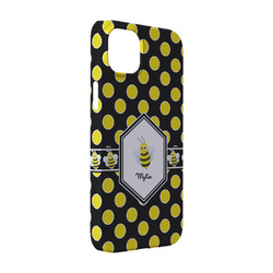 Bee & Polka Dots iPhone Case - Plastic - iPhone 14 (Personalized)