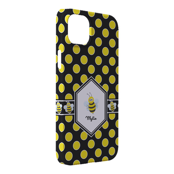 Custom Bee & Polka Dots iPhone Case - Plastic - iPhone 14 Pro Max (Personalized)