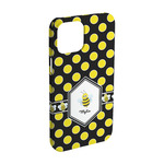 Bee & Polka Dots iPhone Case - Plastic - iPhone 15 Pro (Personalized)
