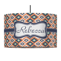 Tribal 12" Drum Pendant Lamp - Fabric (Personalized)