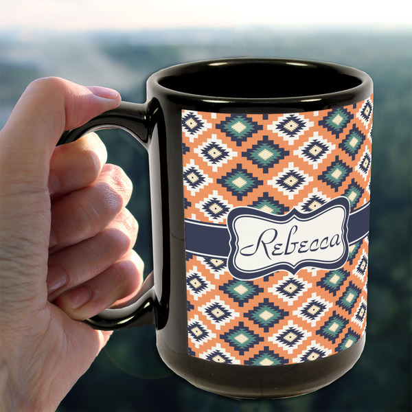 Tribal 15oz. Black Mug - LIFESTYLE