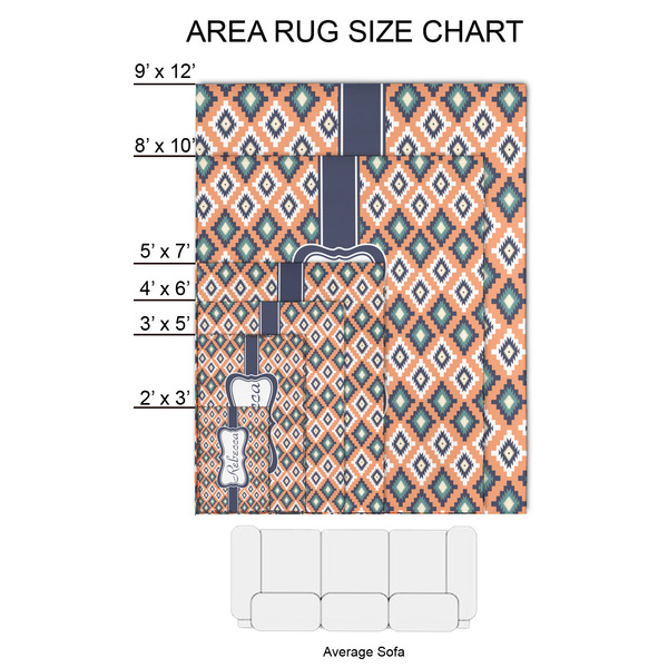 Tribal 2'x3' Indoor Area Rugs - Size Chart