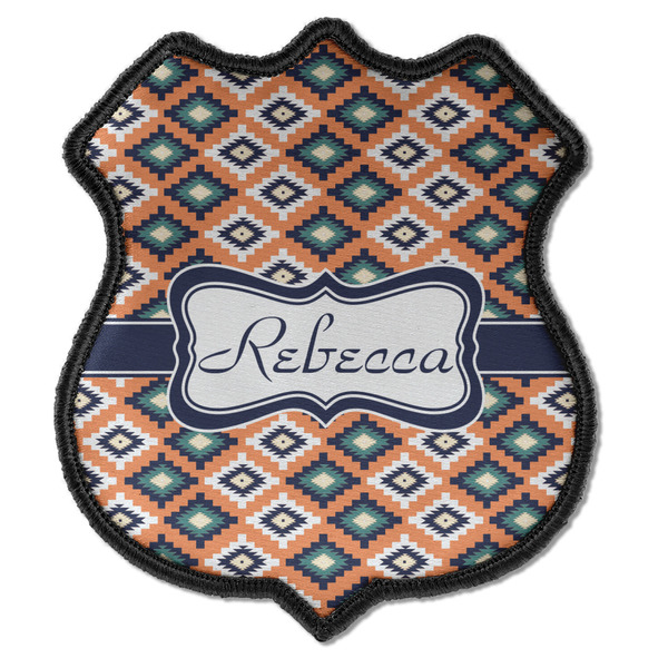 Custom Tribal Iron On Shield Patch C w/ Name or Text