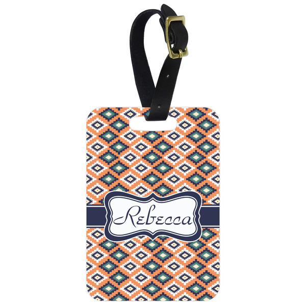 Custom Tribal Metal Luggage Tag w/ Name or Text