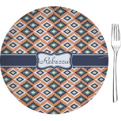 Tribal 8" Glass Appetizer / Dessert Plates - Single or Set (Personalized)