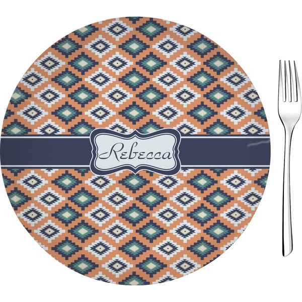 Custom Tribal 8" Glass Appetizer / Dessert Plates - Single or Set (Personalized)