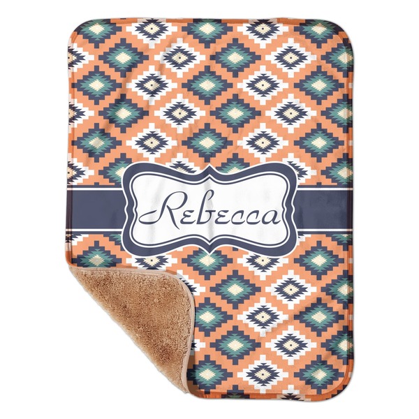 Custom Tribal Sherpa Baby Blanket - 30" x 40" w/ Name or Text