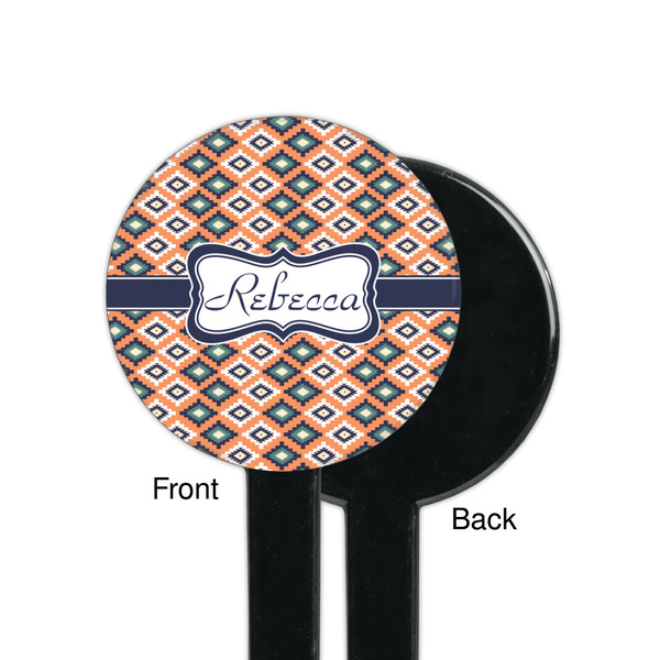 Tribal Black Plastic 7" Stir Stick - Single Sided - Round - Front & Back