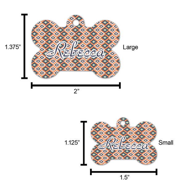 Tribal Bone Shaped Dog ID Tag - Large - Scale