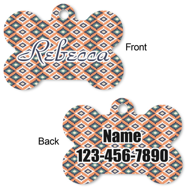 Tribal Bone Shaped Dog Tag - Front & Back