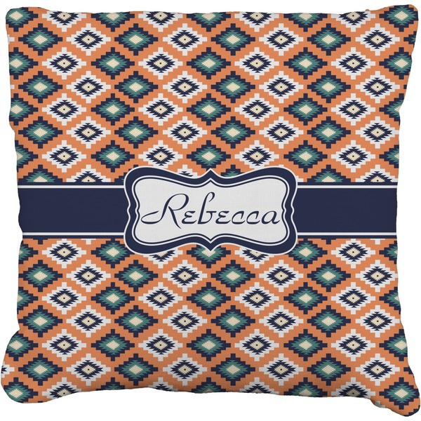 Custom Tribal Faux-Linen Throw Pillow 16" (Personalized)