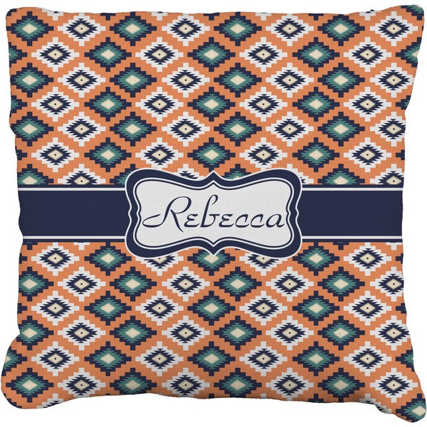 Custom Tribal Faux-Linen Throw Pillow 18" (Personalized)