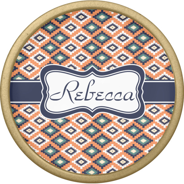 Tribal Cabinet Knob - Gold - Front