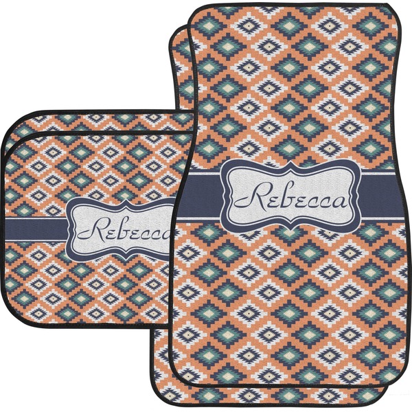 Custom Tribal Car Floor Mats Set - 2 Front & 2 Back (Personalized)