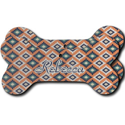 Tribal Ceramic Dog Ornament - Front & Back w/ Name or Text