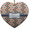 Tribal Ceramic Flat Ornament - Heart (Front)