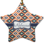 Tribal Star Ceramic Ornament w/ Name or Text