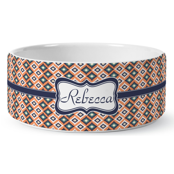 Custom Tribal Ceramic Dog Bowl (Personalized)