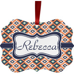 Tribal Metal Frame Ornament - Double Sided w/ Name or Text