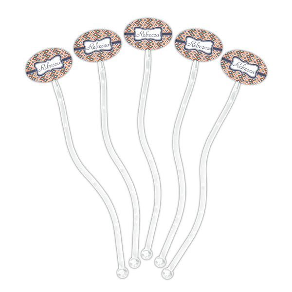 Tribal Clear Plastic 7" Stir Stick - Oval - Fan