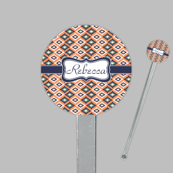 Tribal Clear Plastic 7" Stir Stick - Round - Closeup