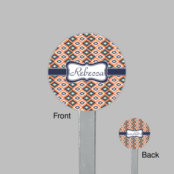 Tribal Clear Plastic 7" Stir Stick - Round - Front & Back