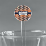 Tribal 7" Round Plastic Stir Sticks - Clear (Personalized)