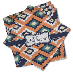 Tribal Cloth Cocktail Napkins - Set of 4 w/ Name or Text