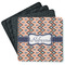 Tribal Square Rubber Backed Coasters - Set of 4 (Personalized)