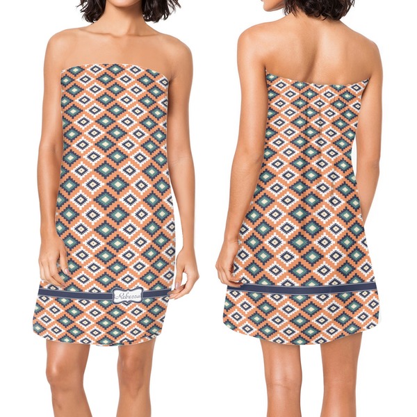 Tribal Custom Bath Wrap - Front & Back View