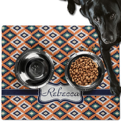 Tribal Dog Food Mat - Large w/ Name or Text