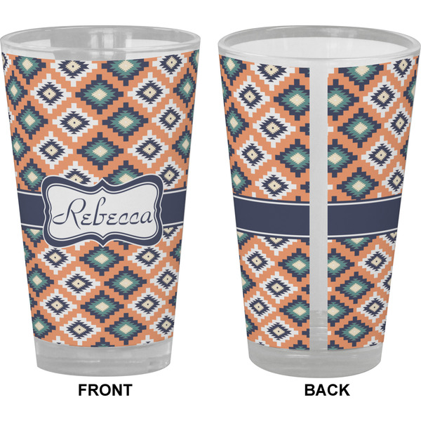 Tribal Pint Glass - Full Color - Front & Back Views