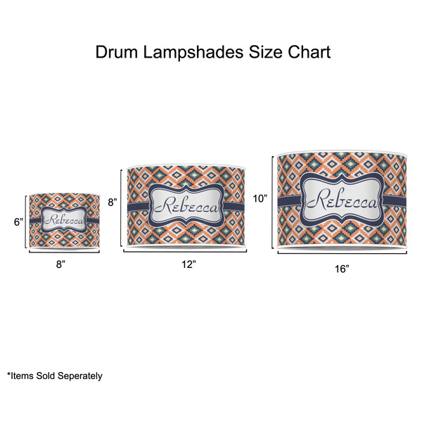 Tribal Drum Lampshades - Sizing Chart